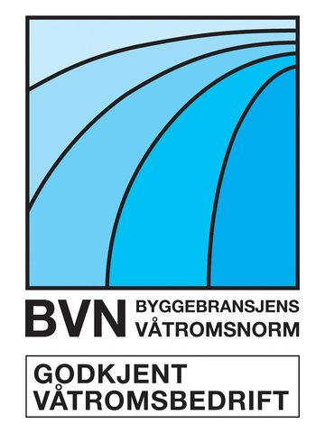 Merket Godkjent våtromsbedrift fra Byggebransjens våtromsnorm